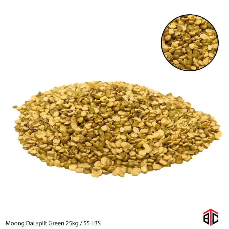 Kasturi Premium Split Moong Dal –(25 Kg / 55 Lbs) Protein-Rich, Non-GMO Vegan Mung Beans (25 Kg / 55 Lbs)
