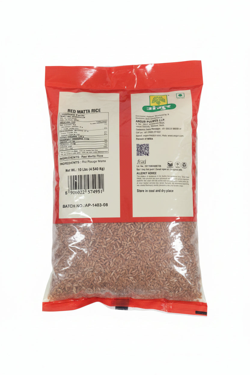 Angur Red Matta Rice - Premium Kerala Matta Rice for Traditional South Indian Meals