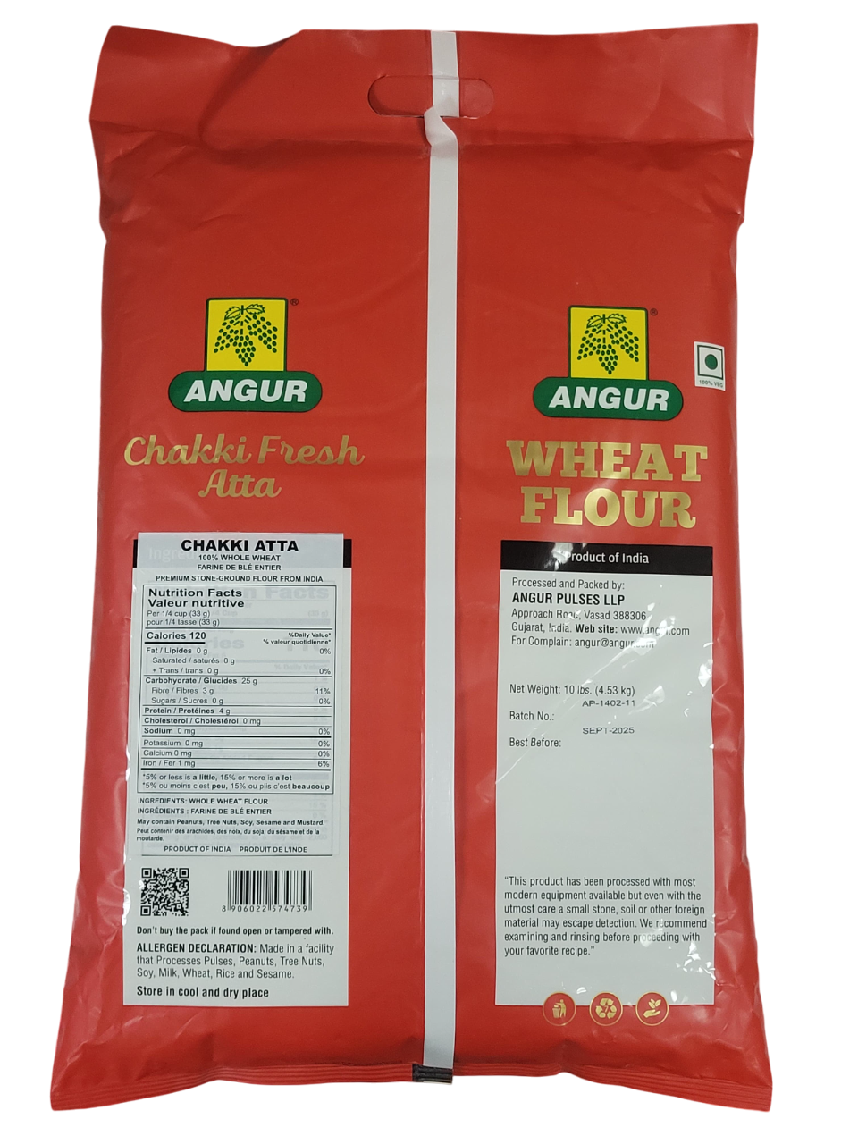 Angur Premium Wheat Flour - 100% Whole Wheat Atta for Everyday Use