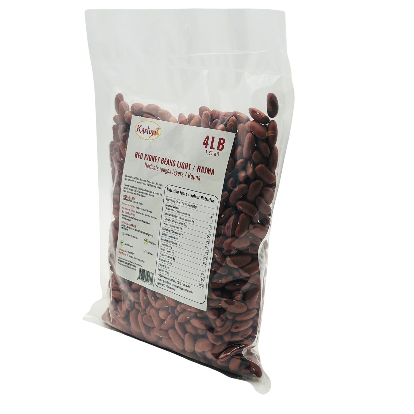 Kasturi Light Red Kidney Beans | Premium Non-GMO Rajma | Protein-Rich Vegan Legumes