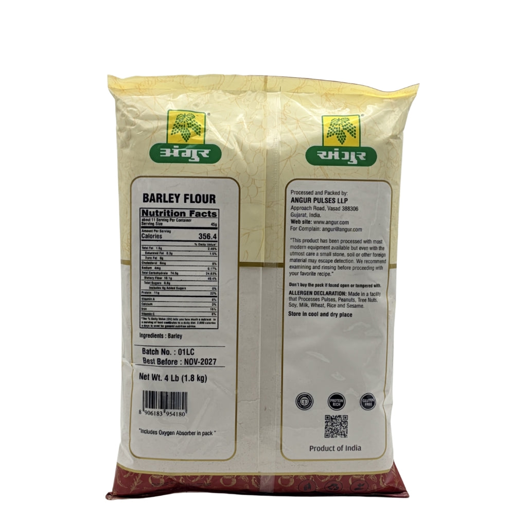 Angur Barley Flour (Jau Atta), Premium Finely Ground Whole Grain Flour