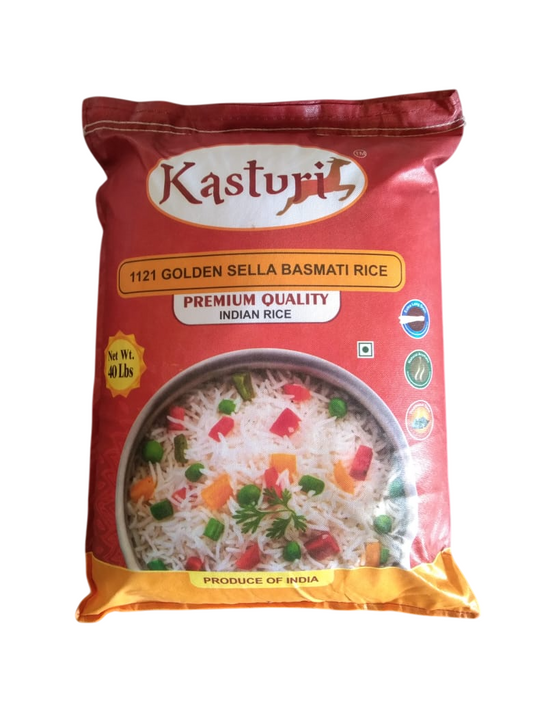 Premium Kasturi Golden Sella Basmati Rice 1121 – Aromatic & Fluffy Perfection for Your Kitchen