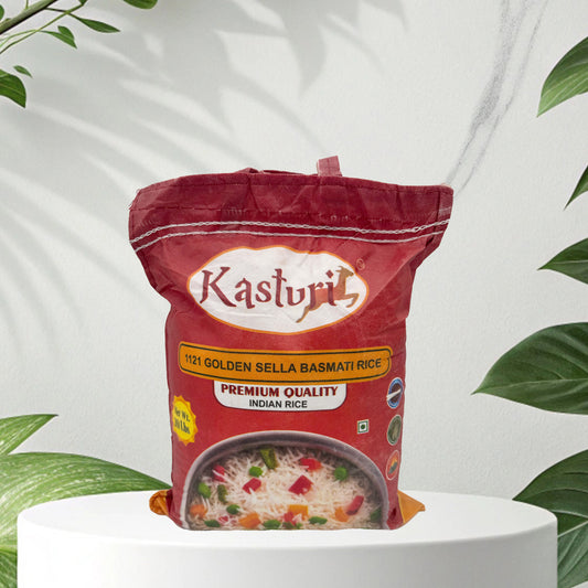 Kasturi Golden Sella Basmati Rice 1121 – Premium Long Grain Parboiled (Non-GMO & Gluten-Free)