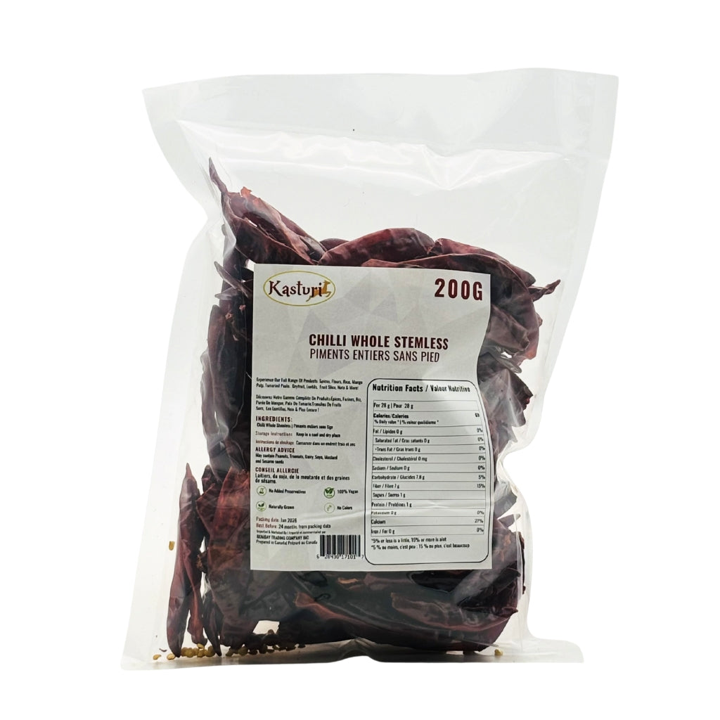Kasturi Whole Red Chilies – Premium Stemless
