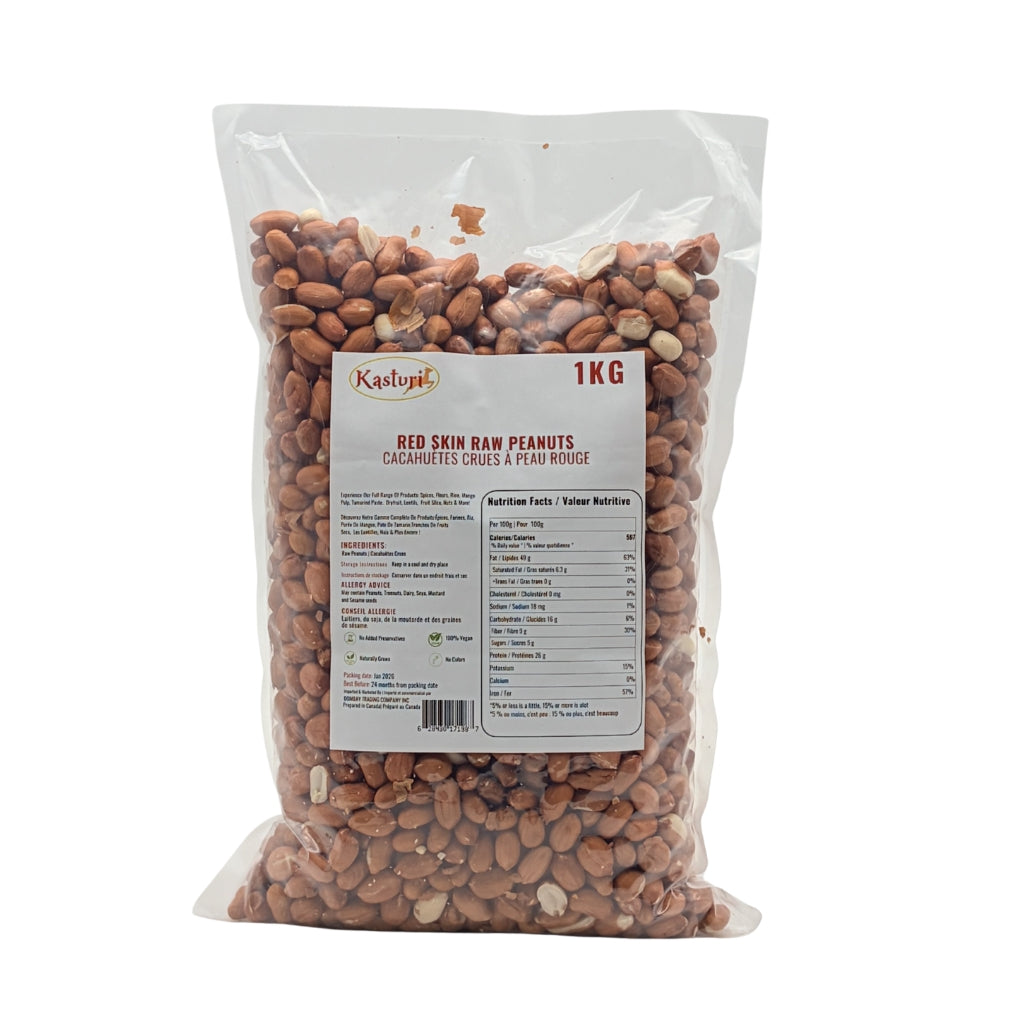 Kasturi Raw Red Skin Peanuts, Unsalted