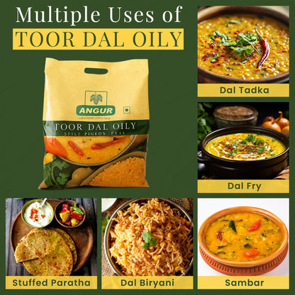 ANGUR Toor Dal Oily – Premium (10 Lbs )Split Pigeon Peas | 100% Natural & Protein-Rich