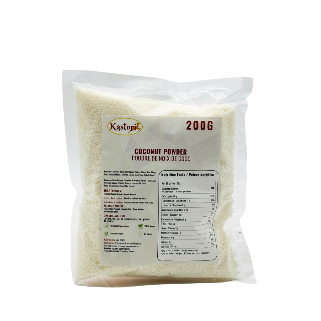 Kasturi Desiccated Coconut, Unsweetened Dried Coconut Flakes, Fine Cut for Baking & Cooking