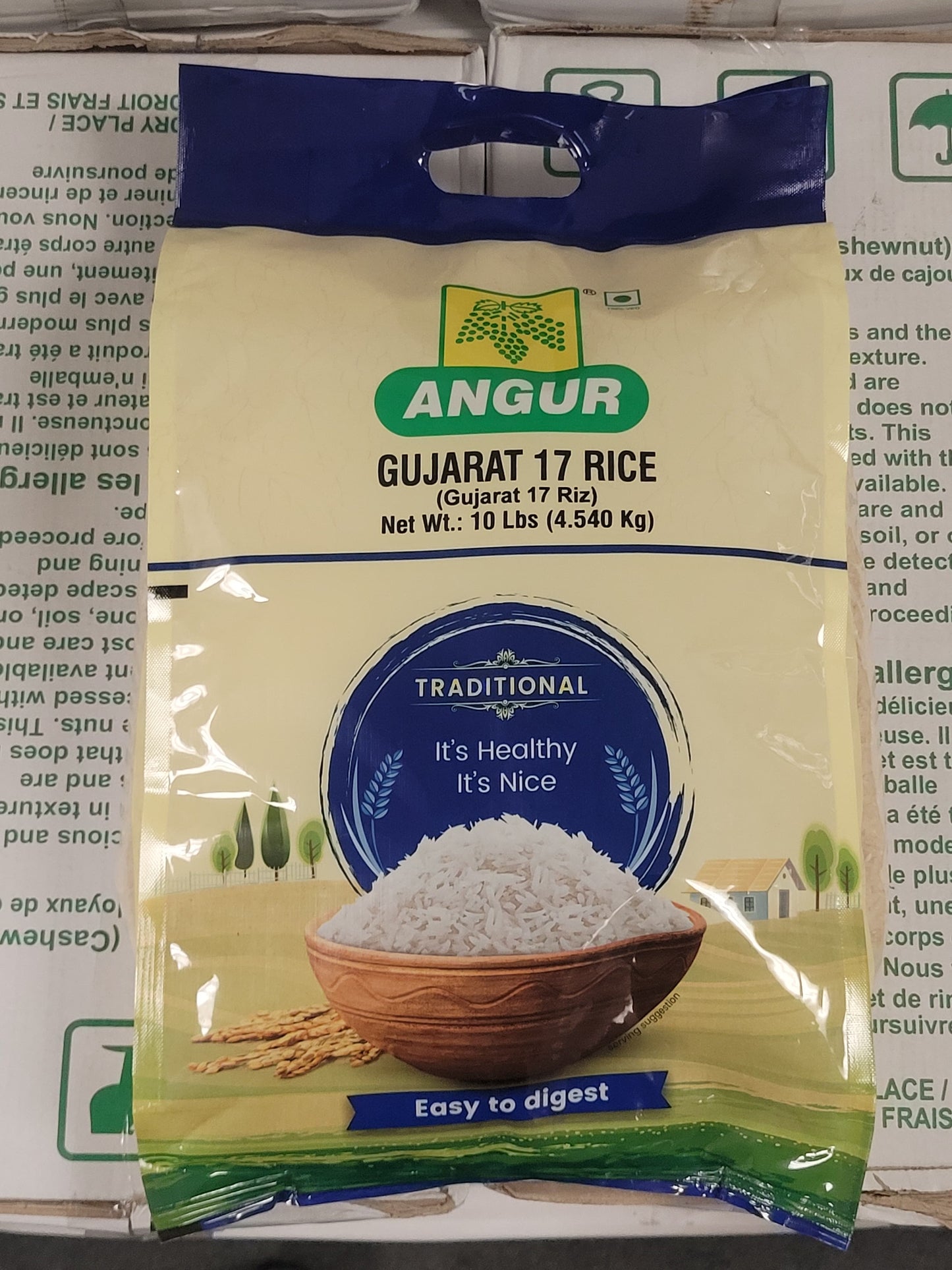 Angur Gujarat 17 Rice | 10 Lbs (4.540) Premium Quality Medium Grain Rice
