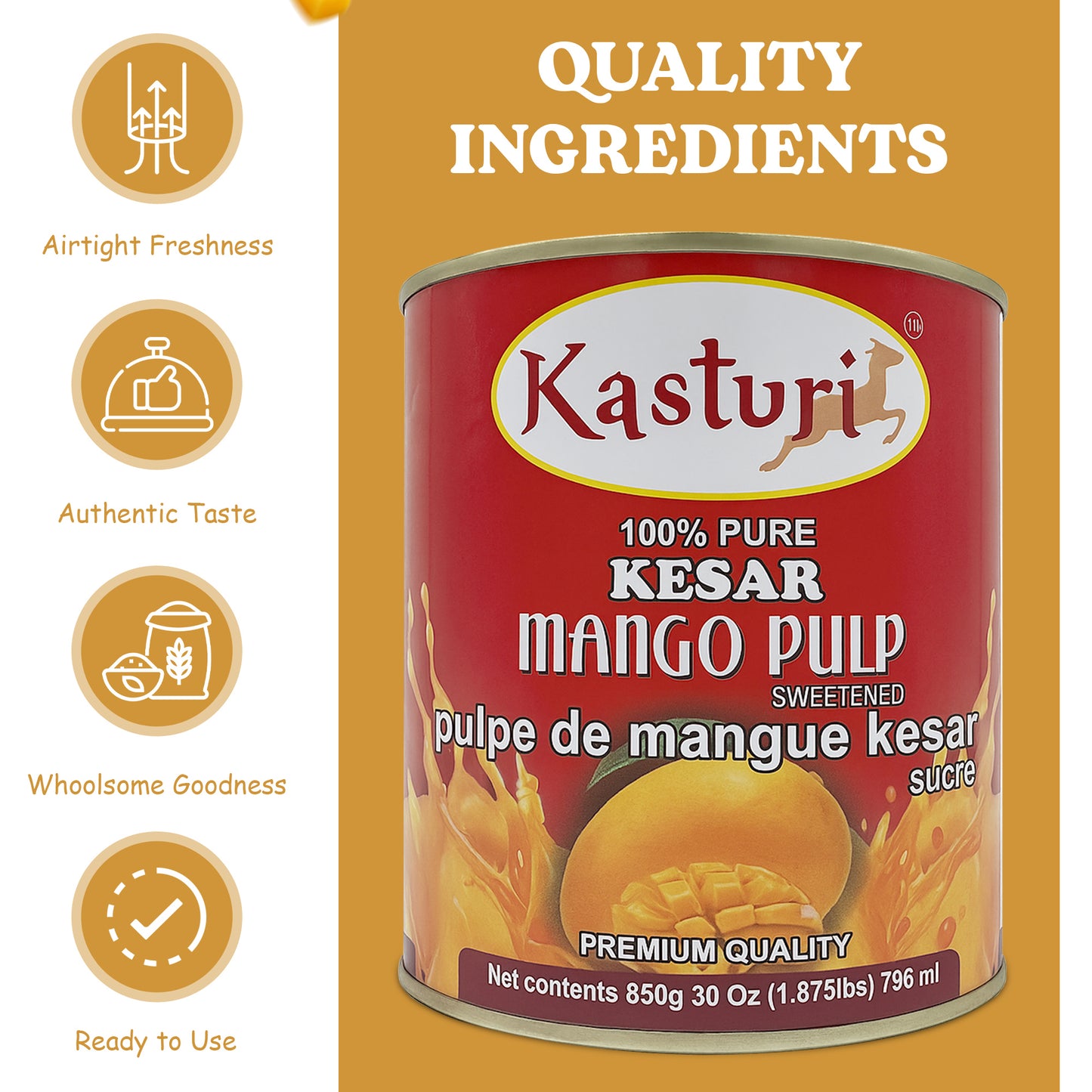 Kasturi Kesar Mango Pulp