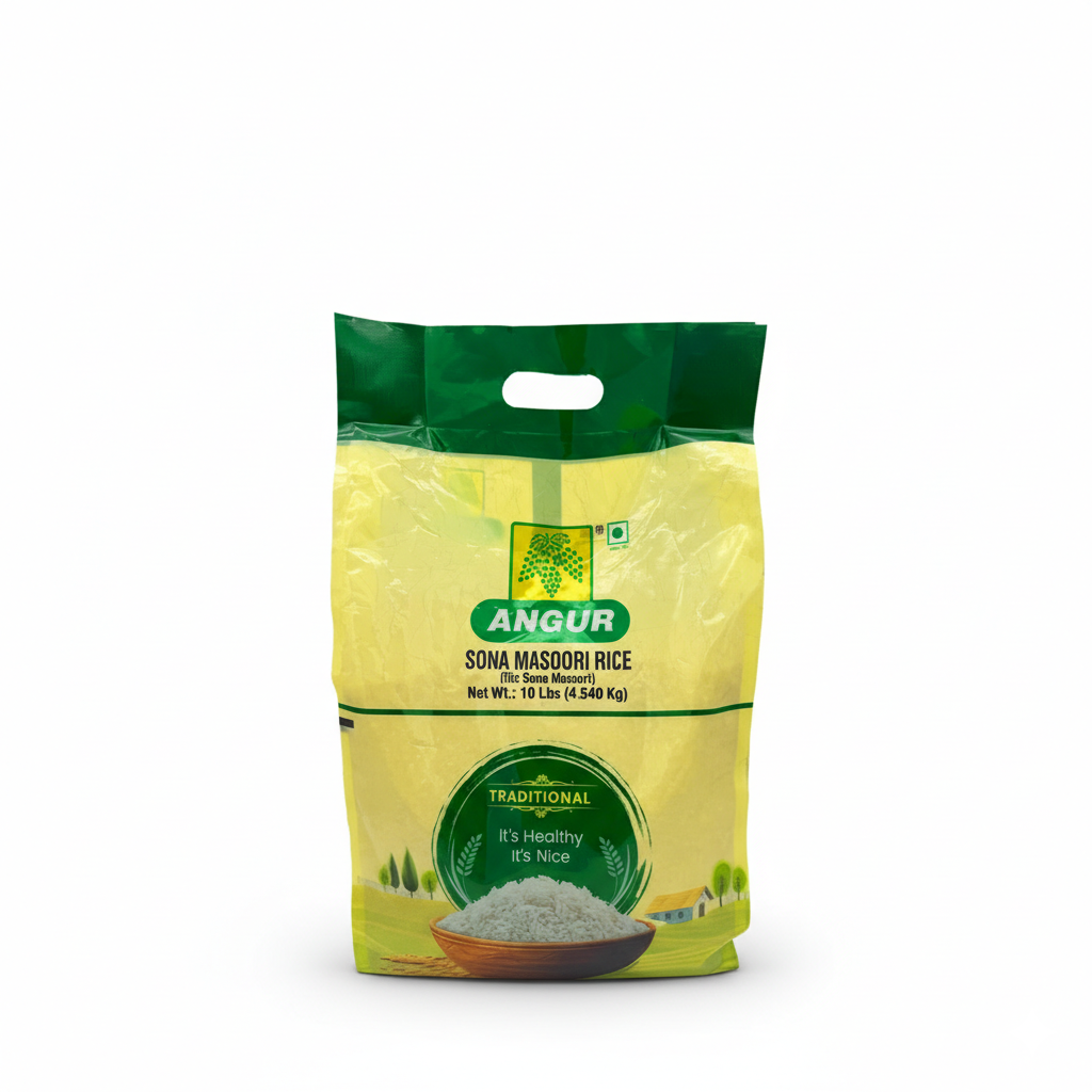 Angur Sona Masoori Rice Premium Short Grain White Rice, 10 lbs/ 4.5kg