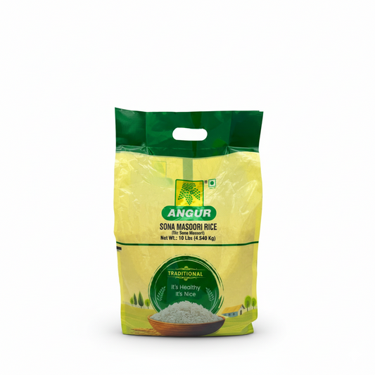 Angur Sona Masoori Rice Premium Short Grain White Rice, 10 lbs/ 4.5kg
