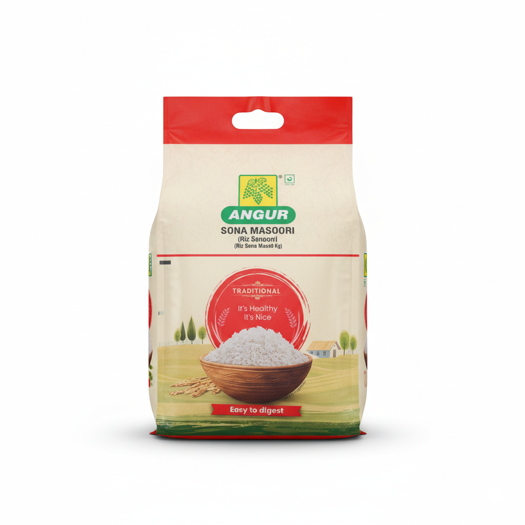 Angur Sona Masoori Rice Premium Quality Medium Grain Rice, 10lbs