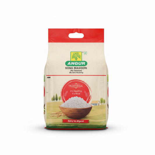 Angur Sona Masoori Rice Premium Quality Medium Grain Rice, 10lbs