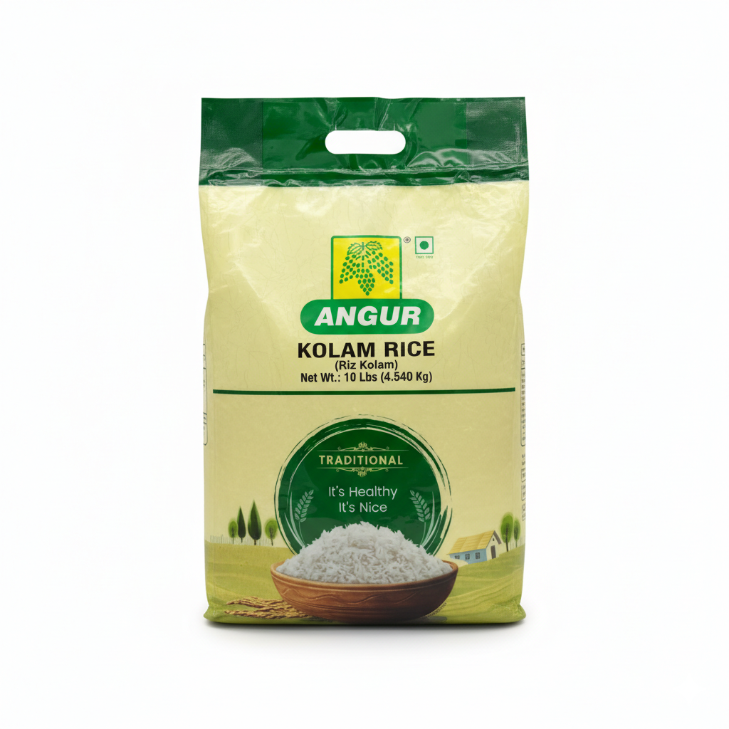 ANGUR Kolam Rice Premium White Rice, 10lbs/ 4.5Kg