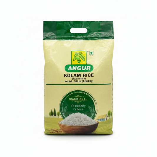 ANGUR Kolam Rice Premium White Rice, 10lbs/ 4.5Kg