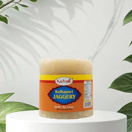Kasturi Kolhapuri Gur (Jaggery) 1KG | Natural Unrefined Cane Sugar | Vegan & Non-GMO