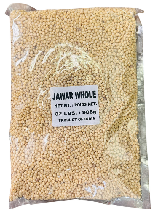 Kasturi Jowar Whole (White Sorghum Kernels)2lbs (907g) | Pop Like Popcorn, Use in Pilafs, Risottos and Salads