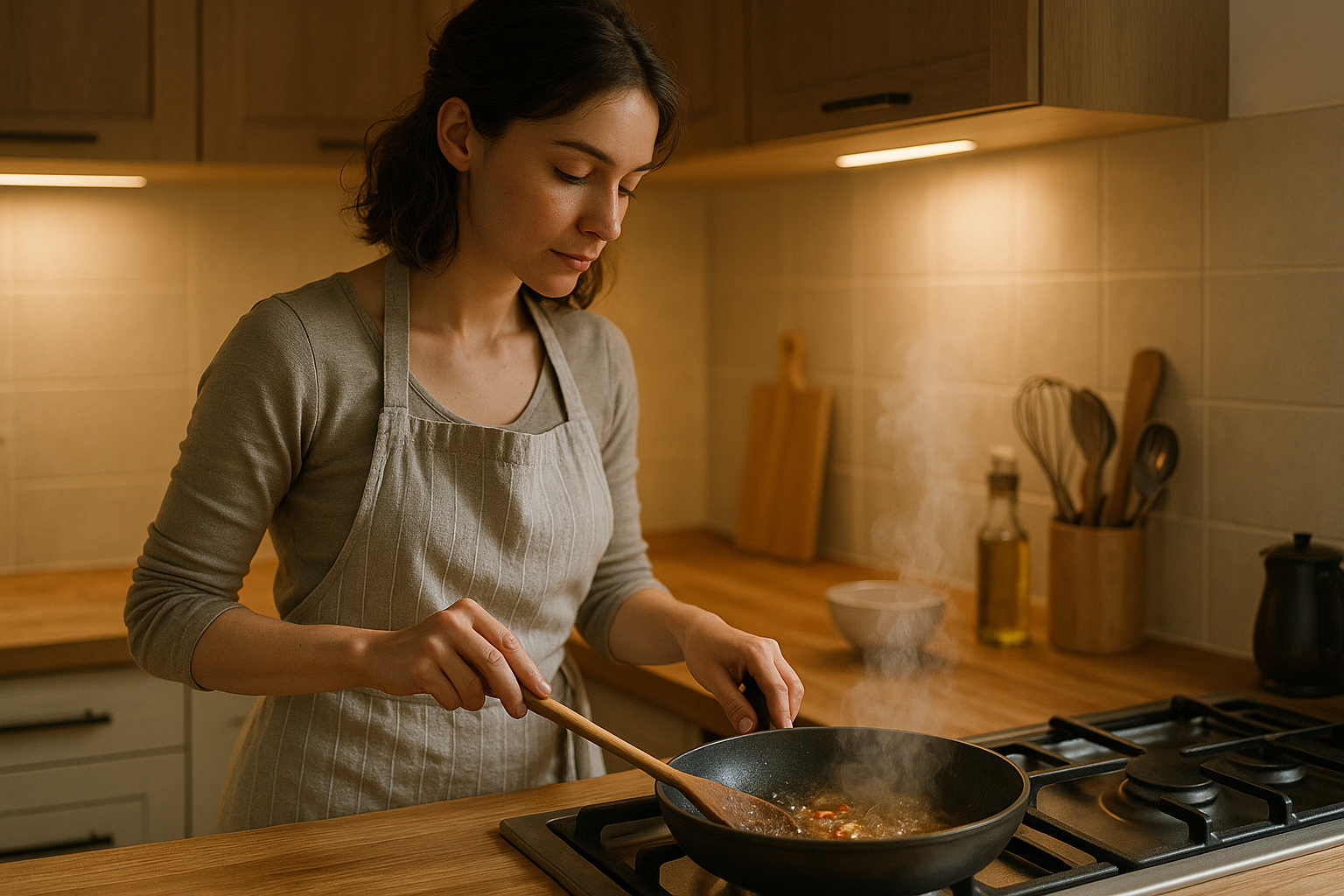A women cooking a food 